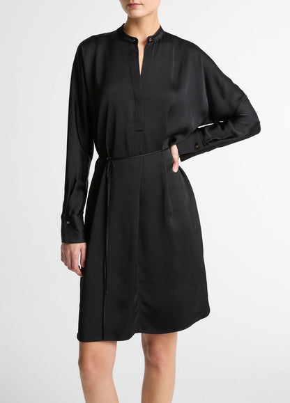 VINCE Women Matte Satin Band-Collar Dress in Dresses