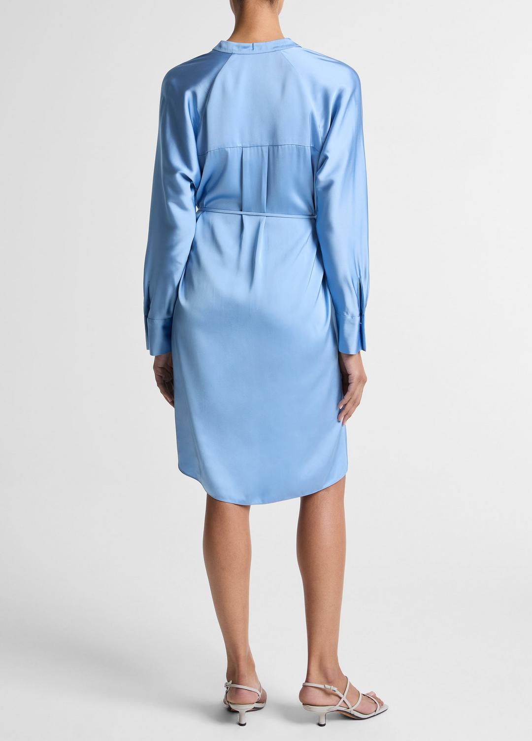 VINCE Women Matte Satin Band-Collar Dress in Dresses
