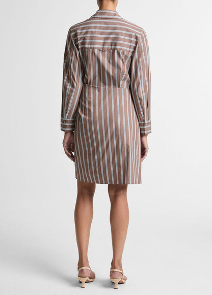 VINCE Women Striped Cotton-Blend Wrap Dress in Dresses