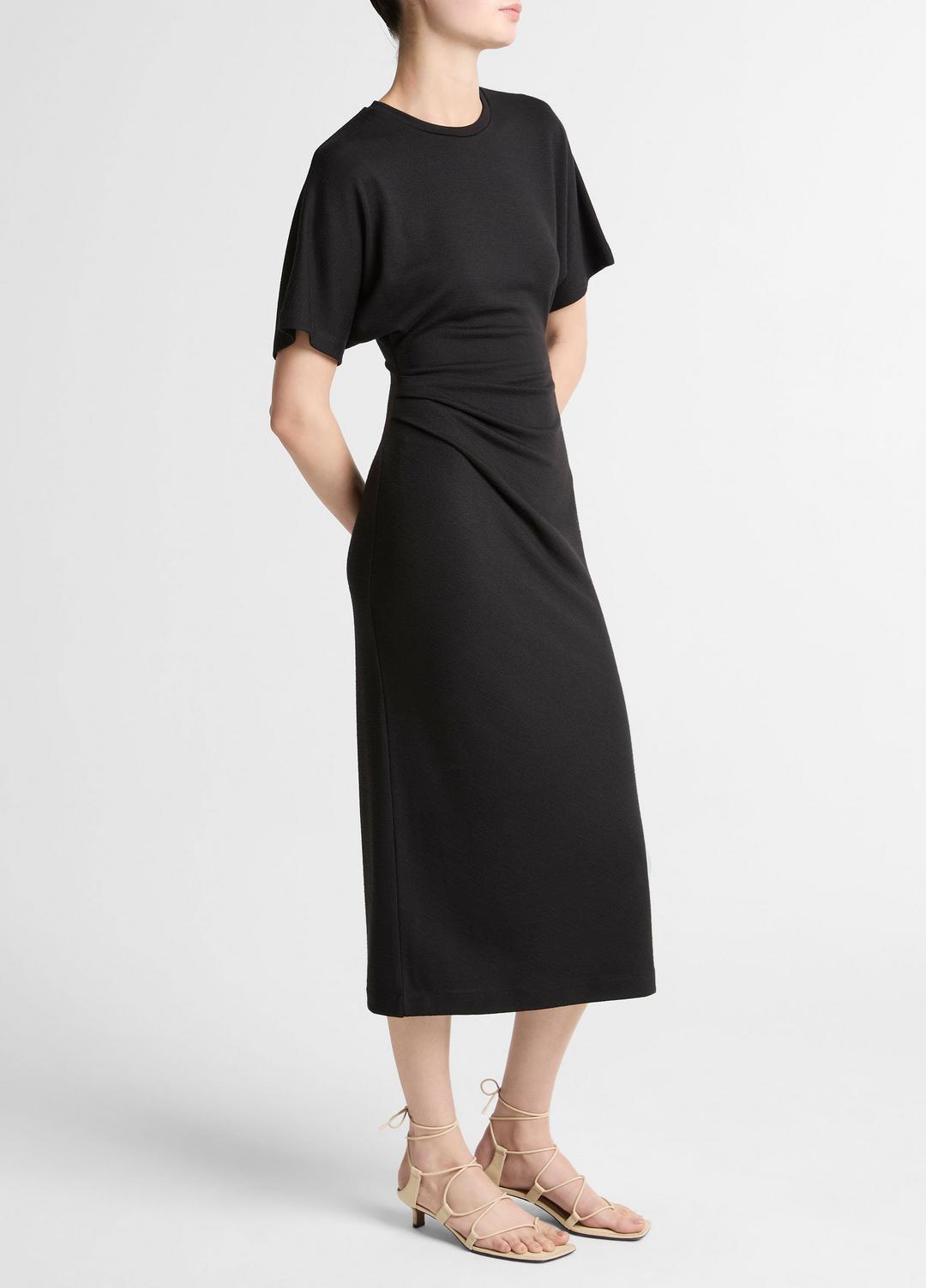 VINCE Women Ruched-Side Matte Jersey Short-Sleeve Dress in Dresses