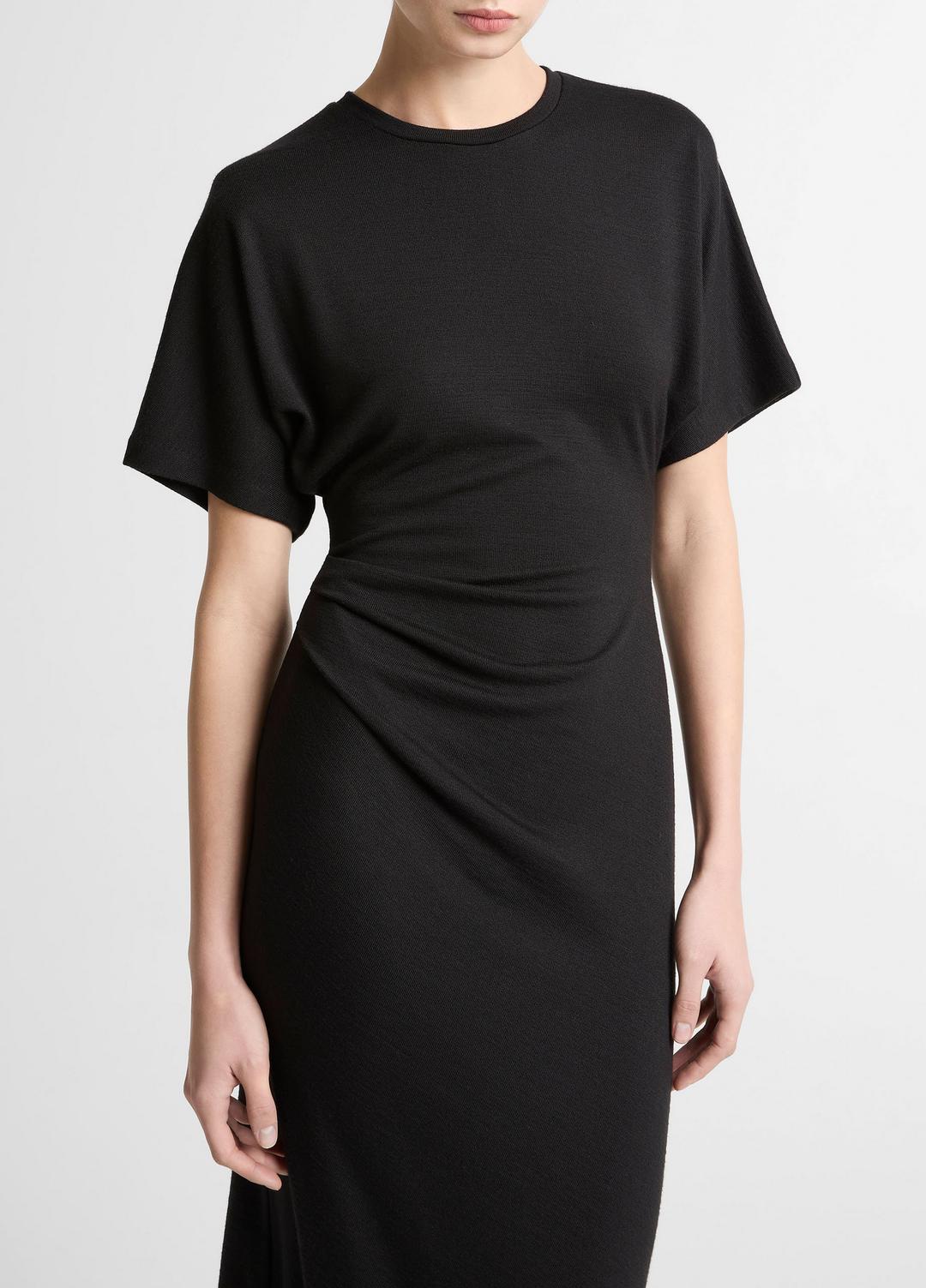 VINCE Women Ruched-Side Matte Jersey Short-Sleeve Dress in Dresses