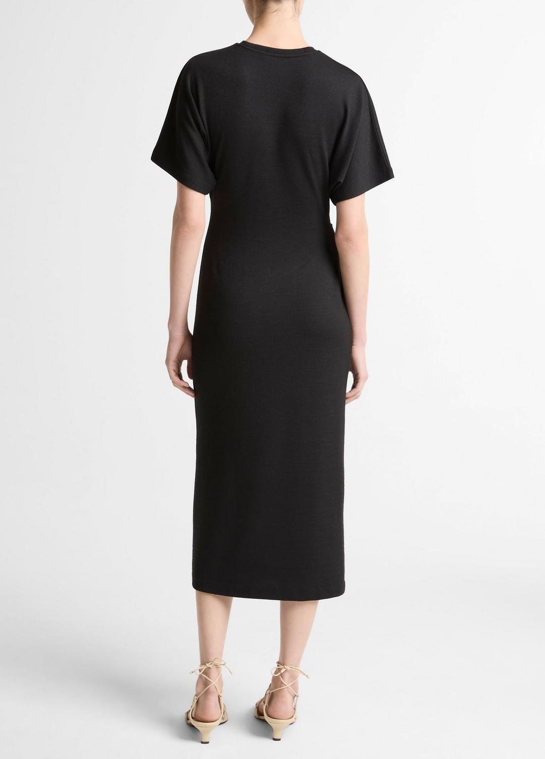 VINCE Women Ruched-Side Matte Jersey Short-Sleeve Dress in Dresses