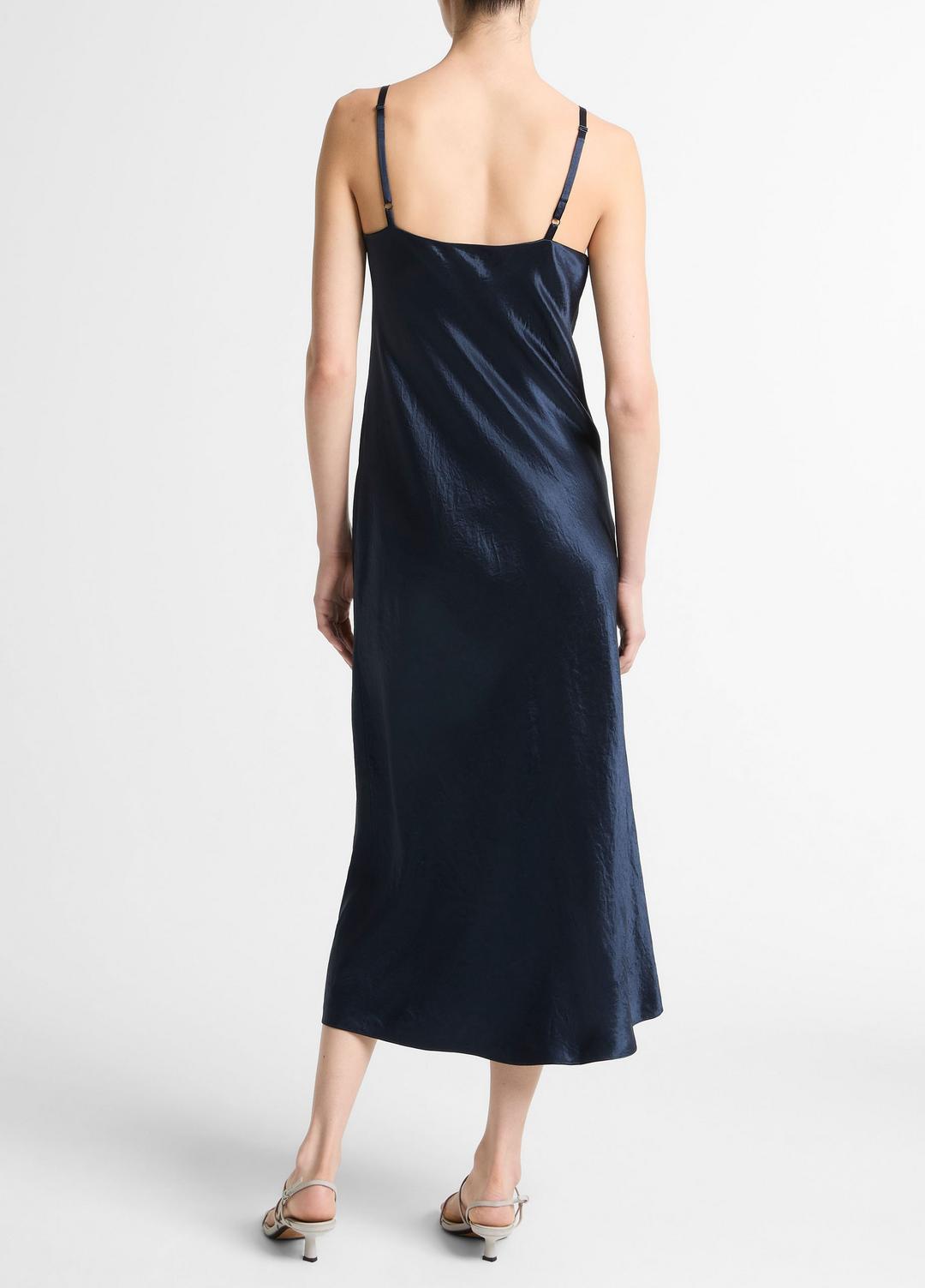 VINCE Women Satin V-Neck Slip Dress in Dresses