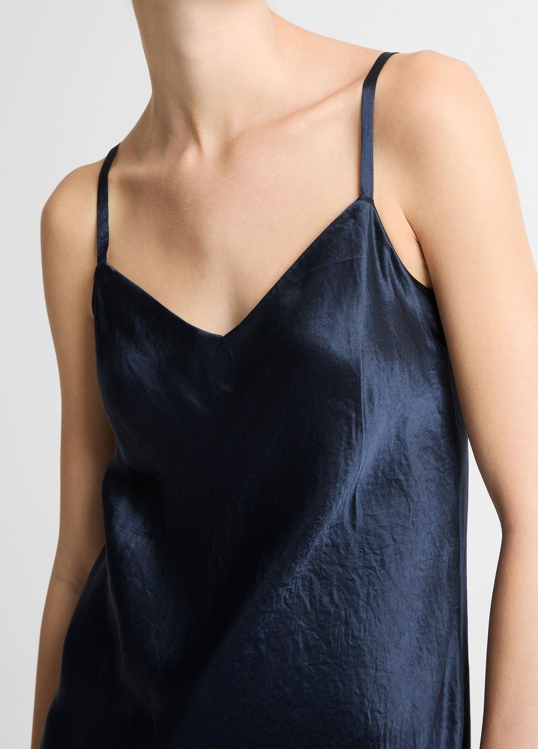 VINCE Women Satin V-Neck Slip Dress in Dresses