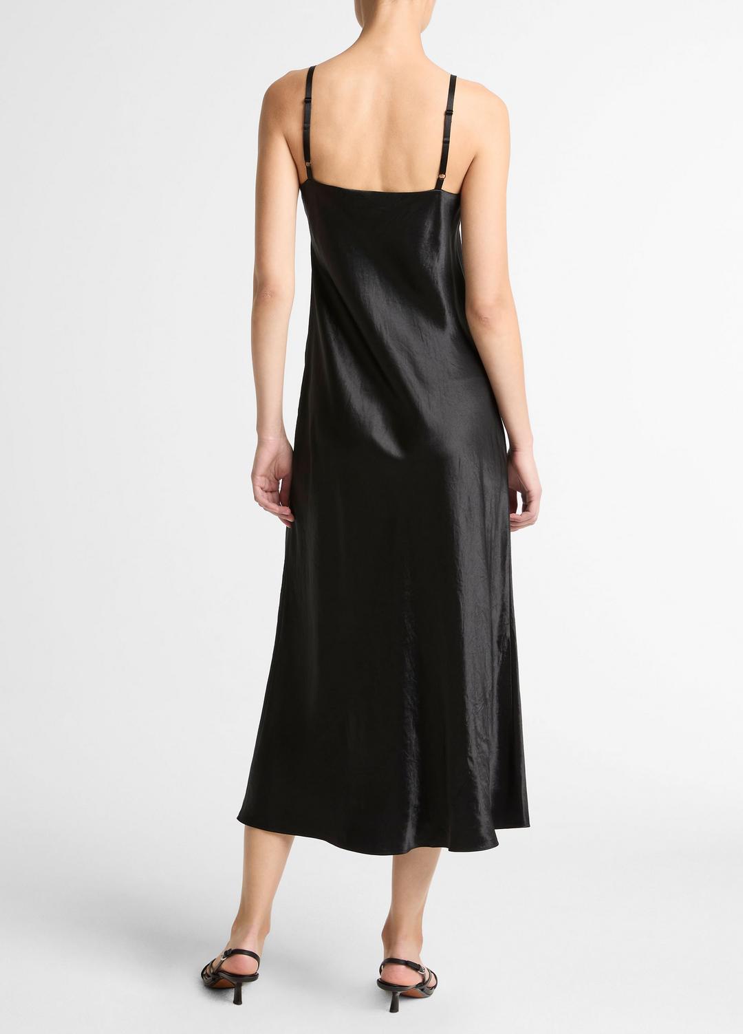 VINCE Women Satin V-Neck Slip Dress in Dresses