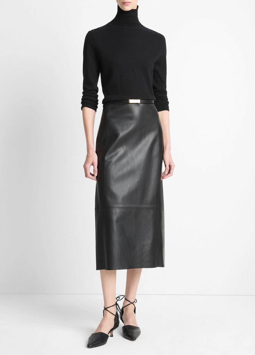 VINCE Women Leather Straight Skirt in Skirts