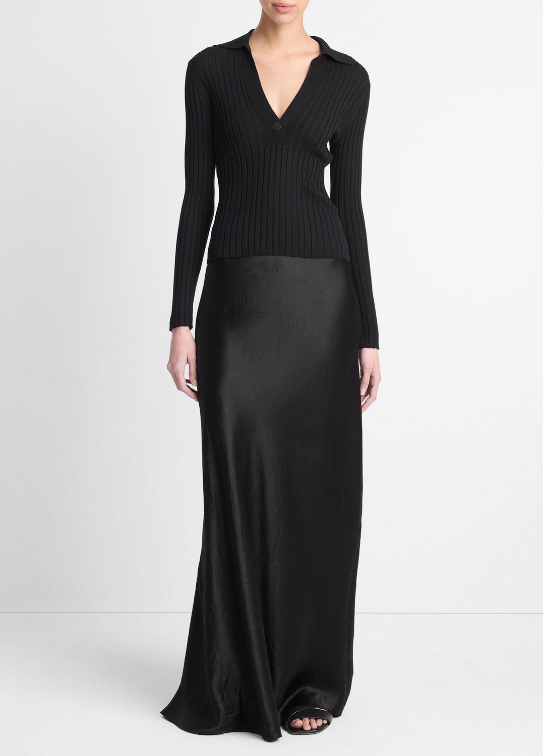 VINCE Women Satin Maxi Skirt in Skirts