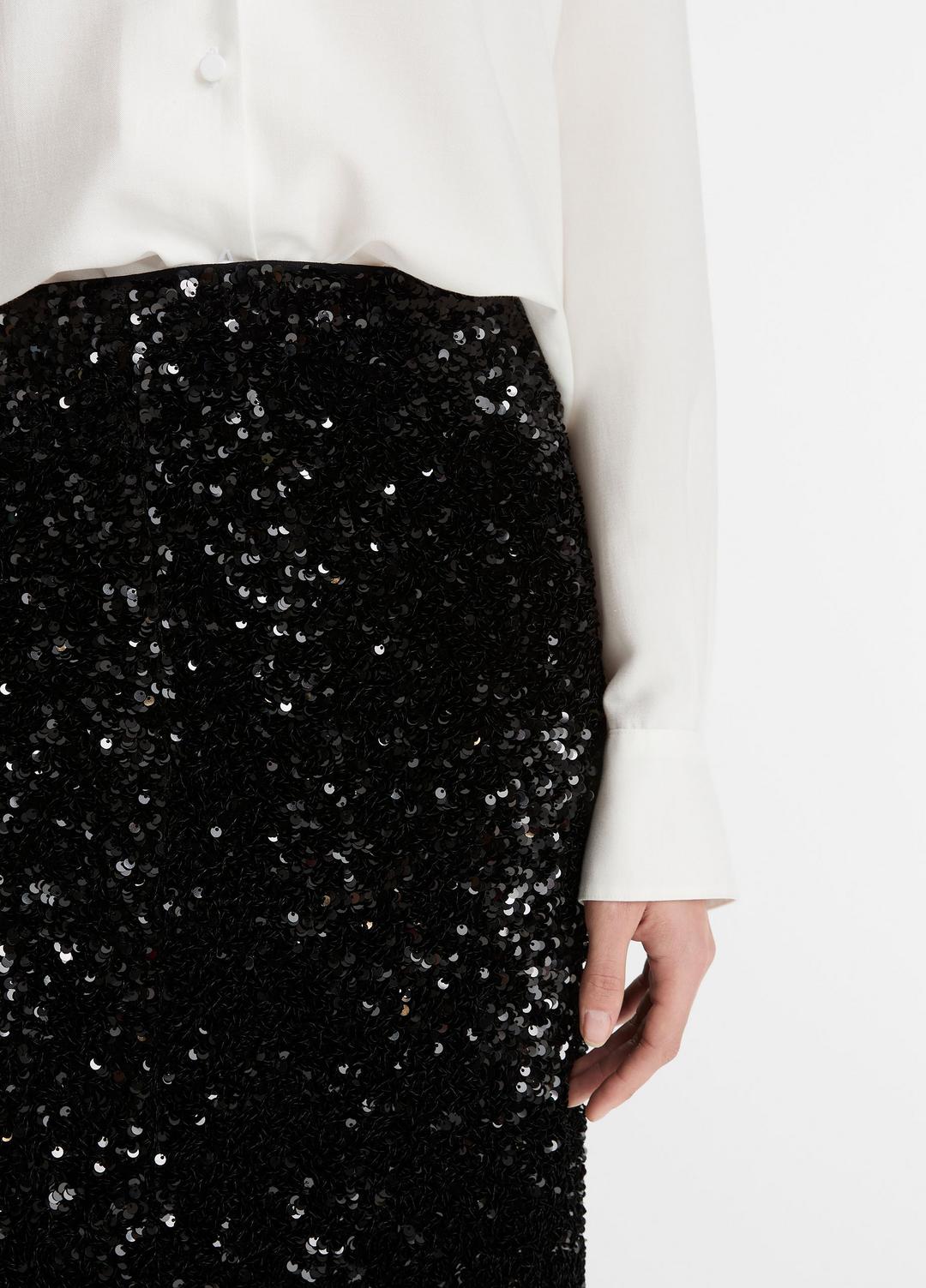 VINCE Women Sequined Velvet Column Skirt in Skirts