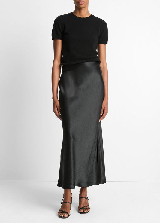VINCE Women Satin Side-Slit Slip Skirt in Skirts