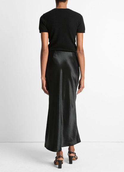 VINCE Women Satin Side-Slit Slip Skirt in Skirts