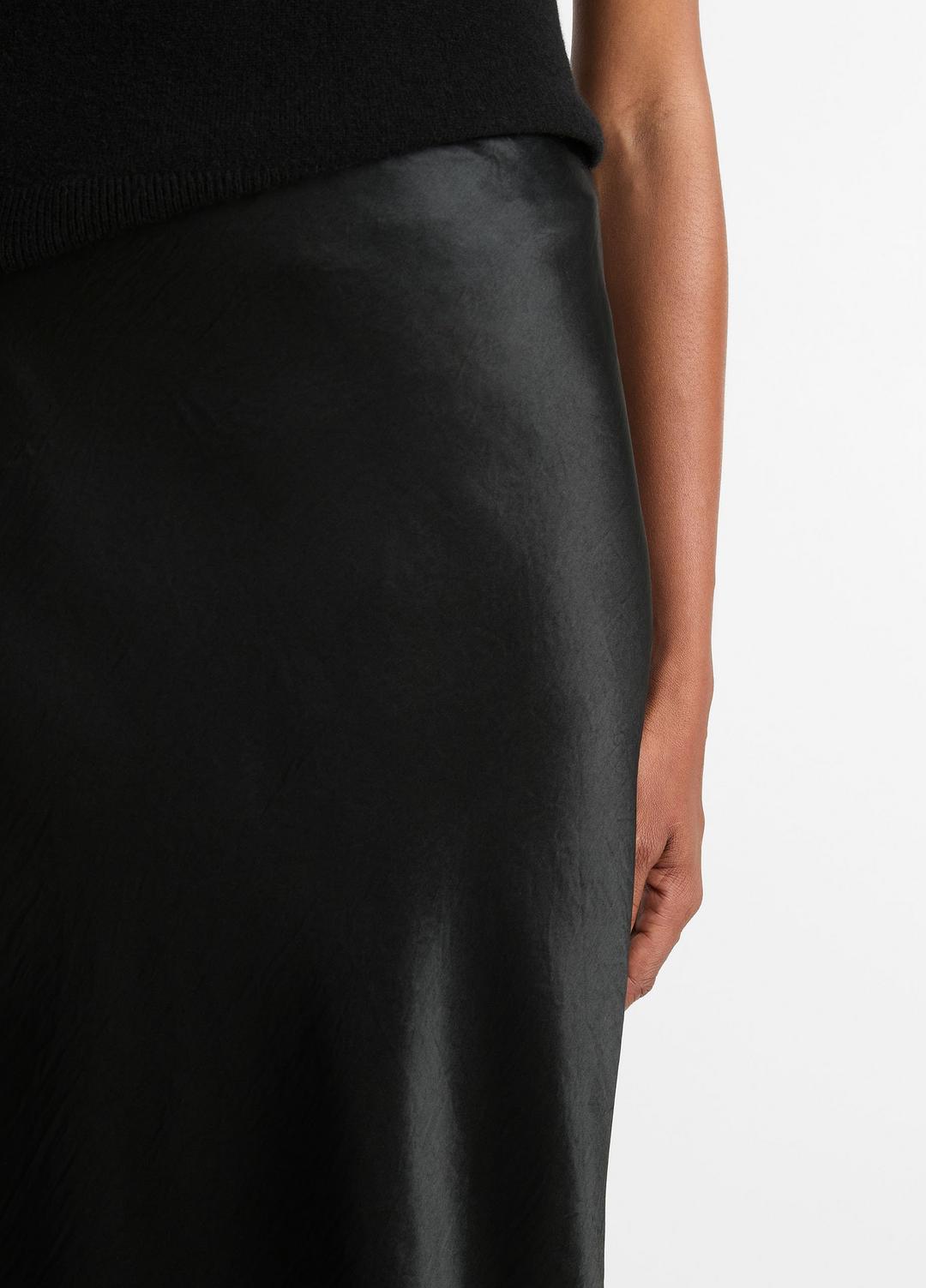 VINCE Women Satin Side-Slit Slip Skirt in Skirts