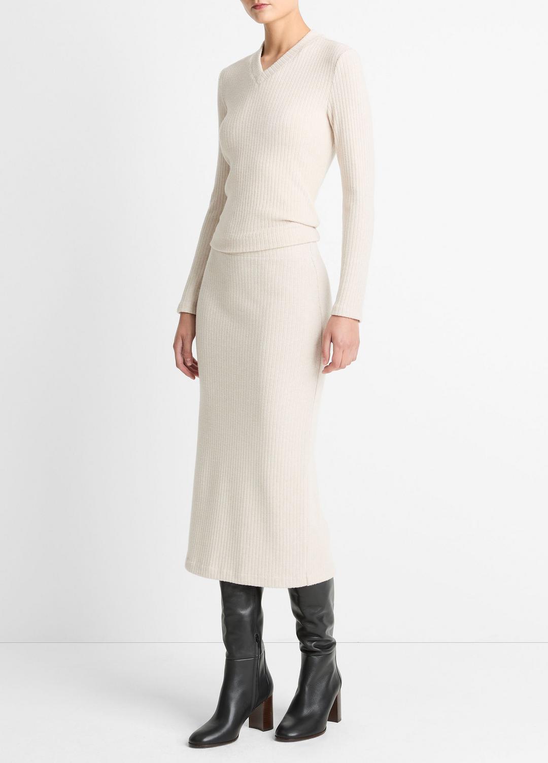 VINCE Women Cozy Rib Midi Skirt in Skirts