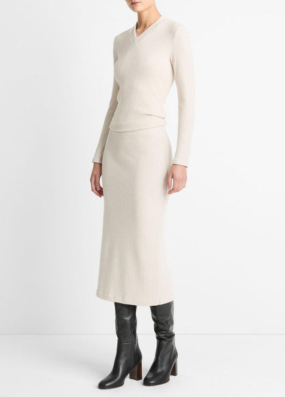 VINCE Women Cozy Rib Midi Skirt in Skirts