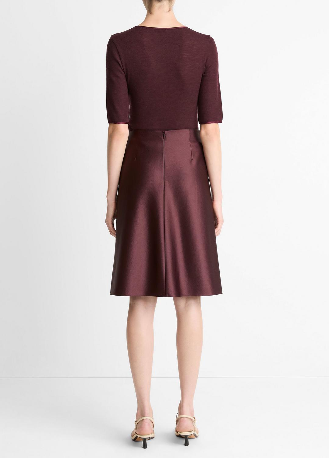 VINCE Women Satin A-Line Knee Skirt in Skirts