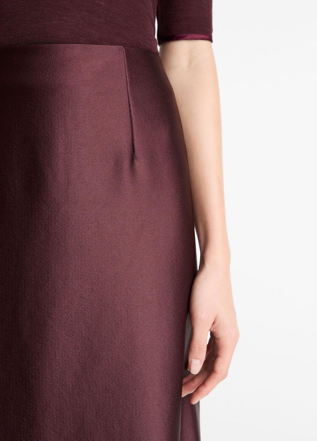 VINCE Women Satin A-Line Knee Skirt in Skirts