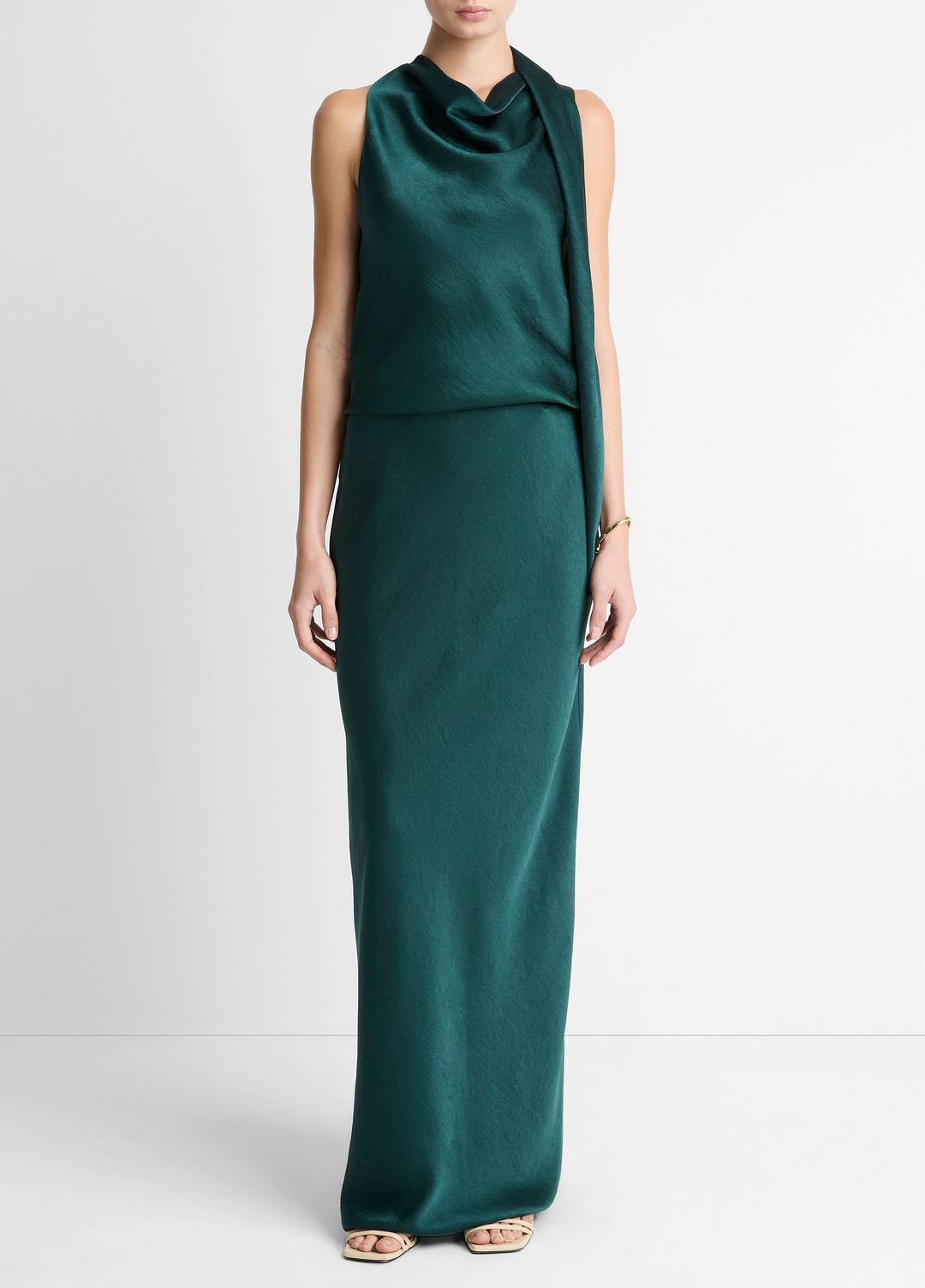 VINCE Women Satin Bias Column Skirt in Skirts