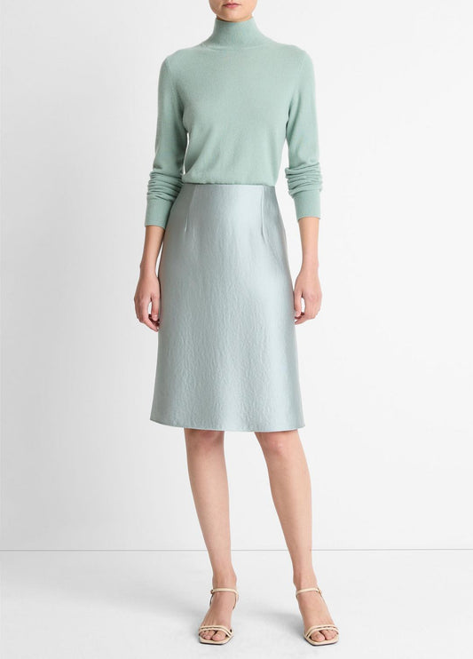 VINCE Women Satin A-Line Knee Skirt in Skirts