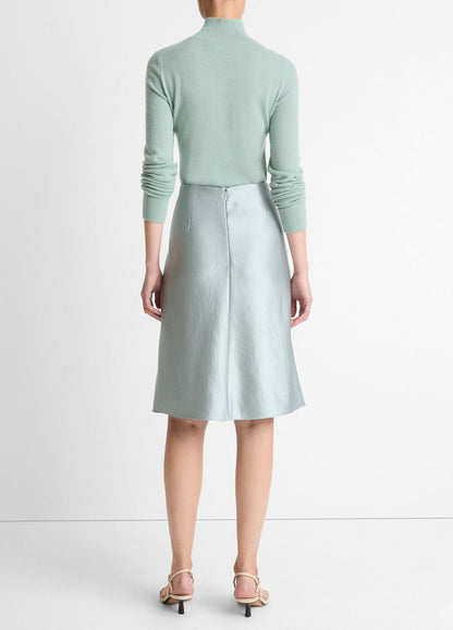 VINCE Women Satin A-Line Knee Skirt in Skirts