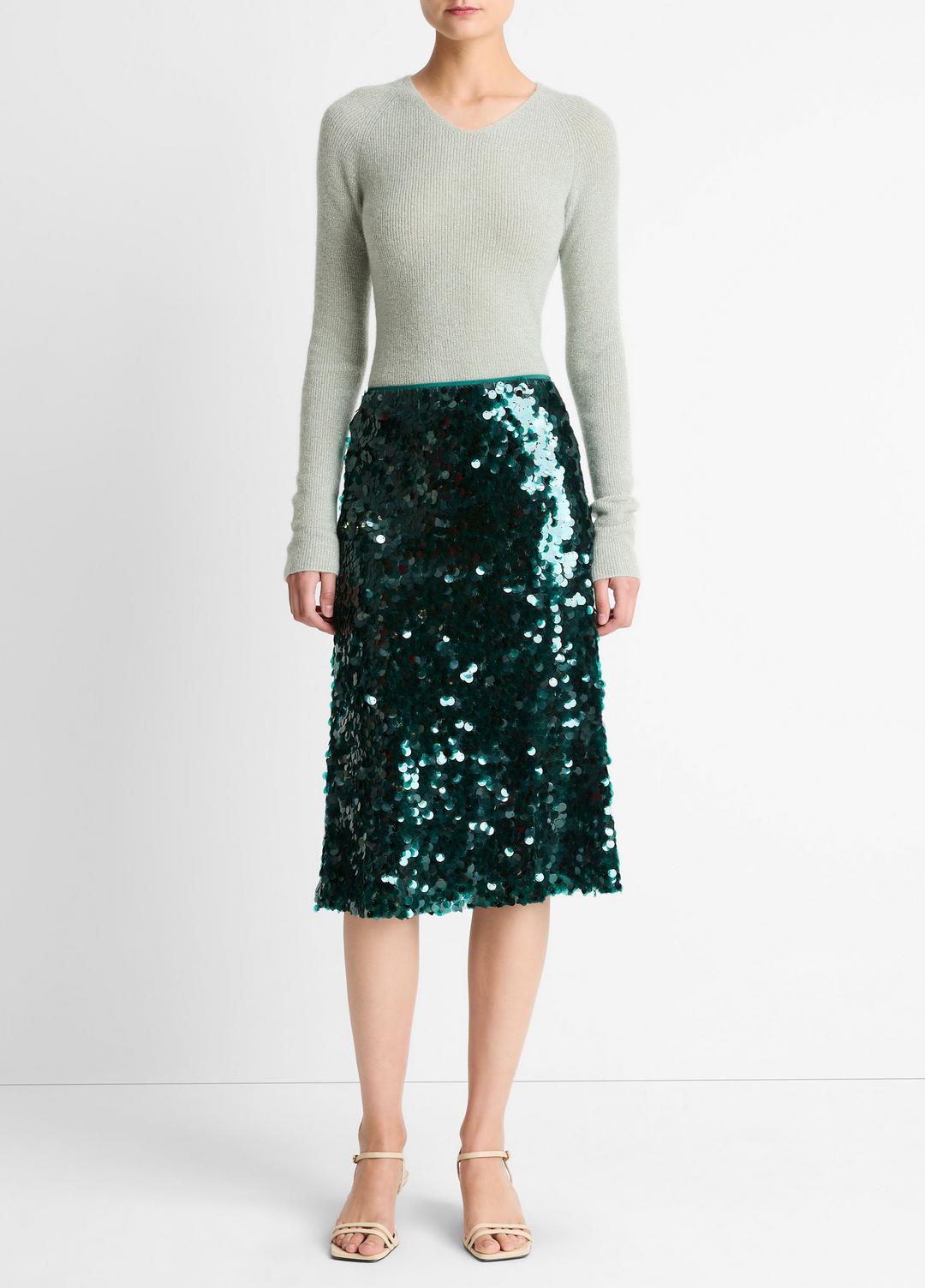 VINCE Women Paillette Bias Skirt in Skirts