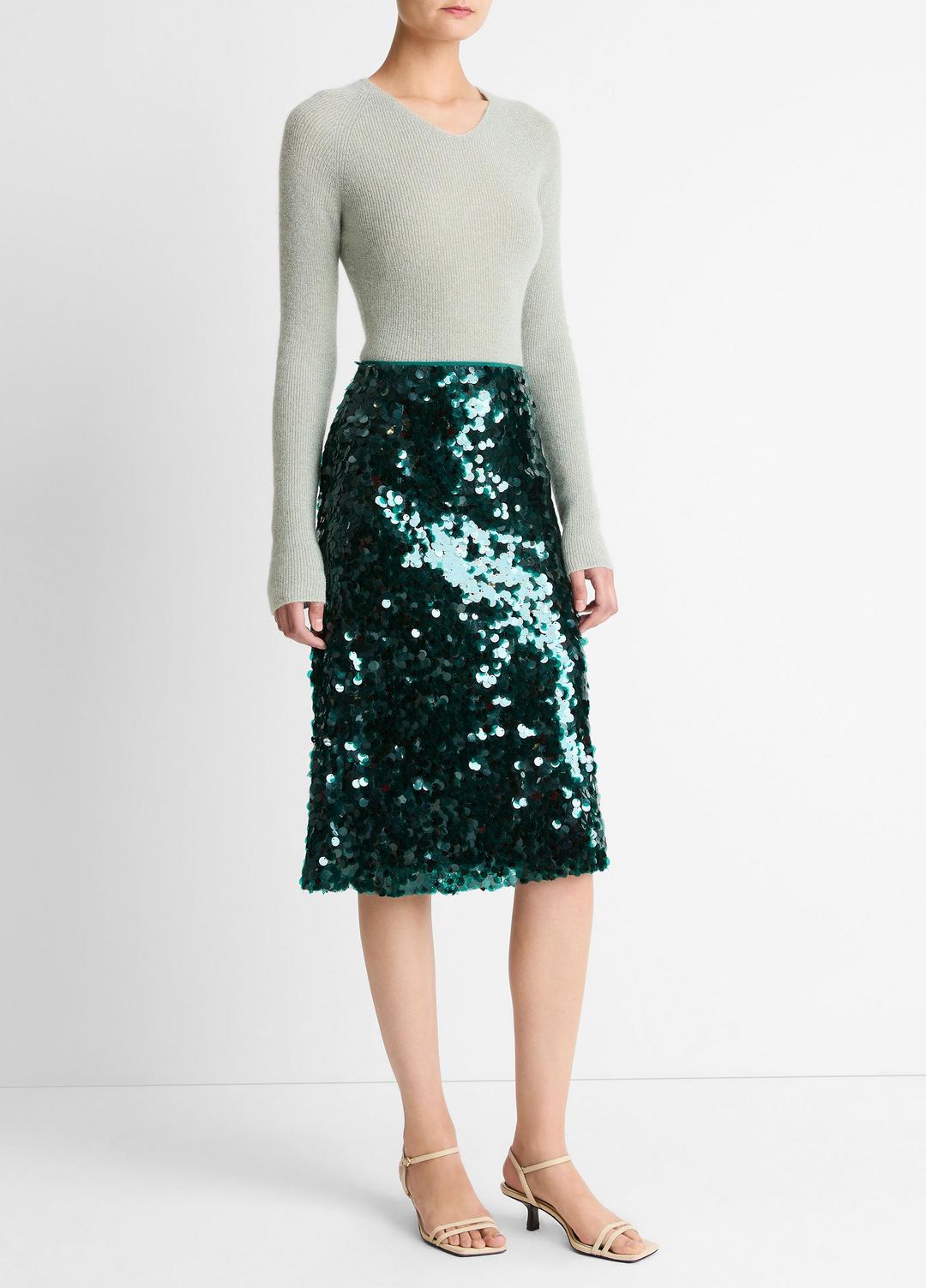 VINCE Women Paillette Bias Skirt in Skirts