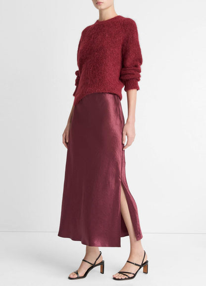 VINCE Women Satin Side-Slit Slip Skirt in Skirts