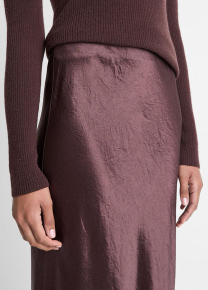 VINCE Women Satin Side-Slit Slip Skirt in Skirts
