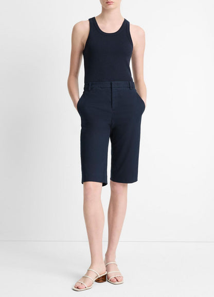 VINCE Women Italian Stretch-Cotton Chino Short in Shorts