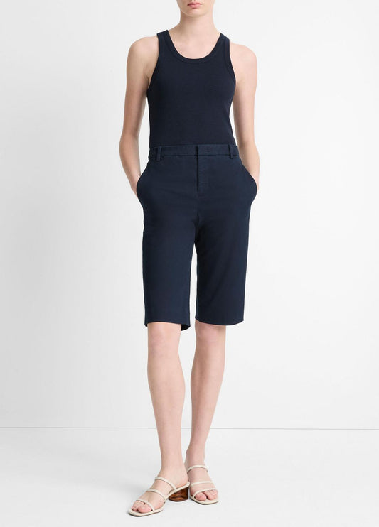 VINCE Women Italian Stretch-Cotton Chino Short in Shorts