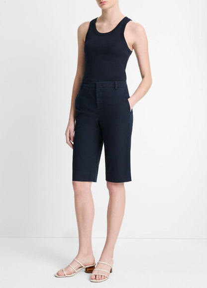 VINCE Women Italian Stretch-Cotton Chino Short in Shorts