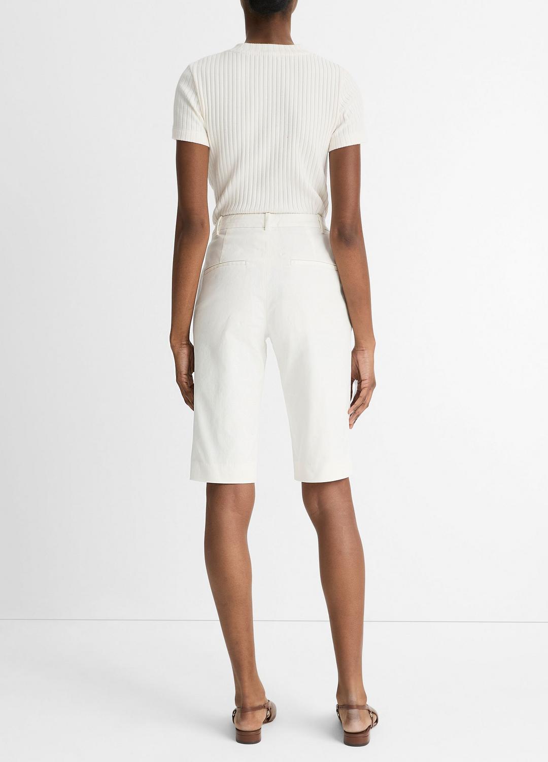 VINCE Women Italian Stretch-Cotton Chino Short in Shorts