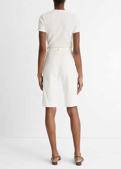 VINCE Women Italian Stretch-Cotton Chino Short in Shorts
