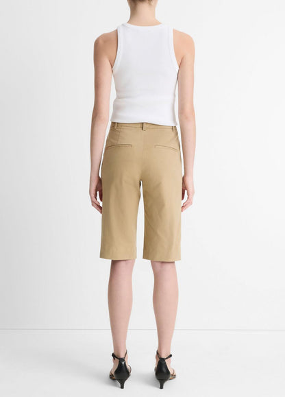 VINCE Women Italian Stretch-Cotton Chino Short in Shorts
