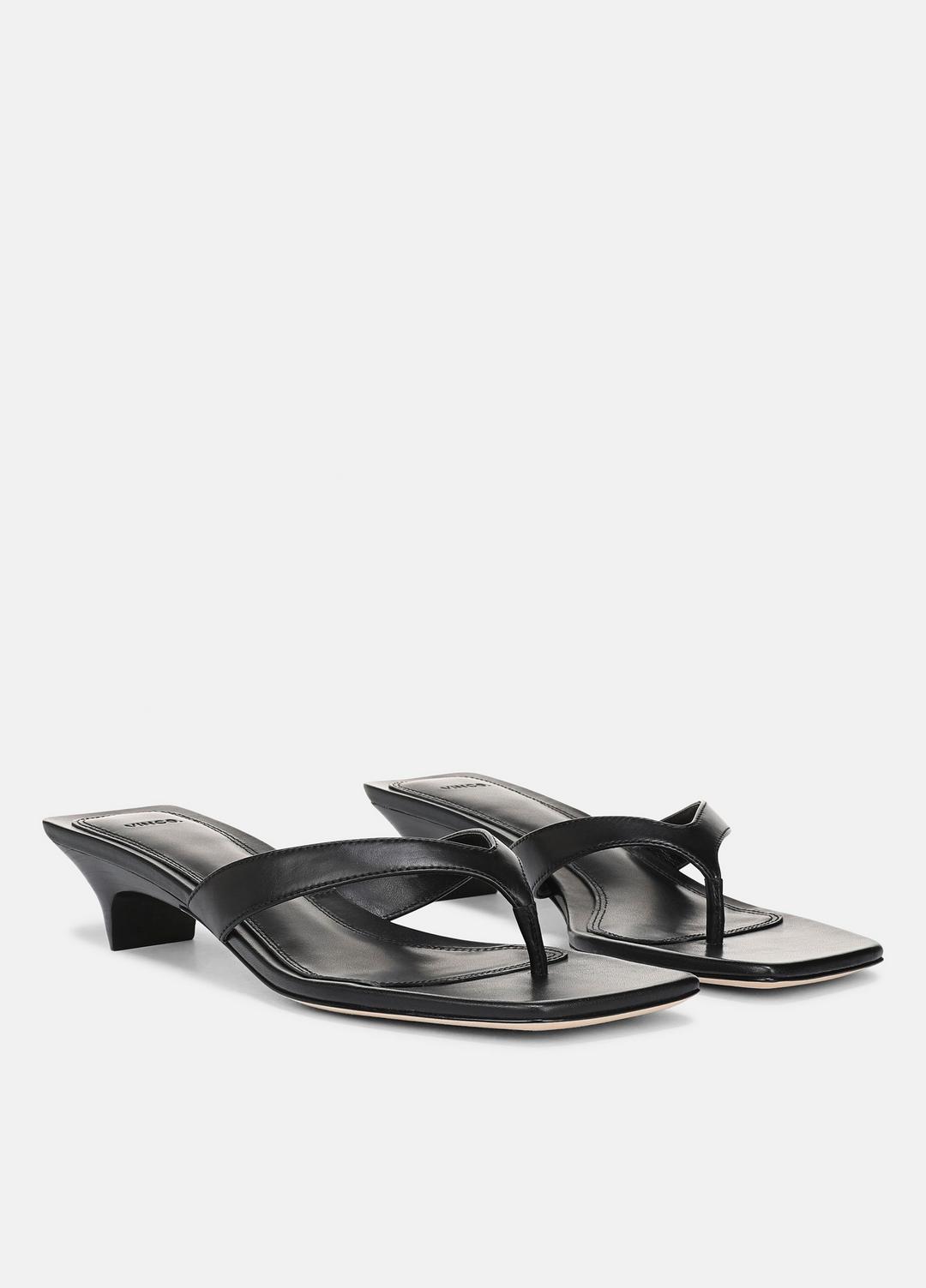 VINCE Women San Juan Leather Heeled Thong Sandal in Heels