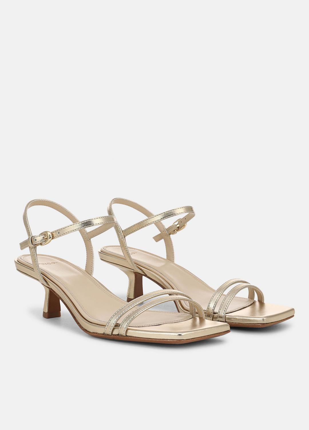 VINCE Women Tilda Metallic Leather Heeled Sandal in Heels