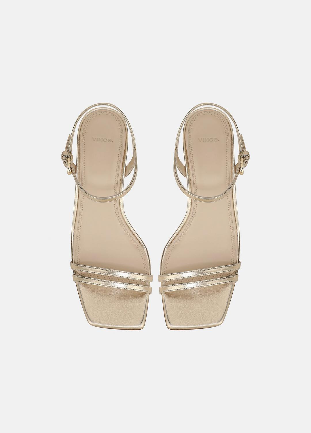 VINCE Women Tilda Metallic Leather Heeled Sandal in Heels