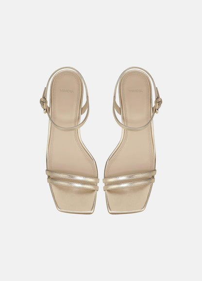 VINCE Women Tilda Metallic Leather Heeled Sandal in Heels