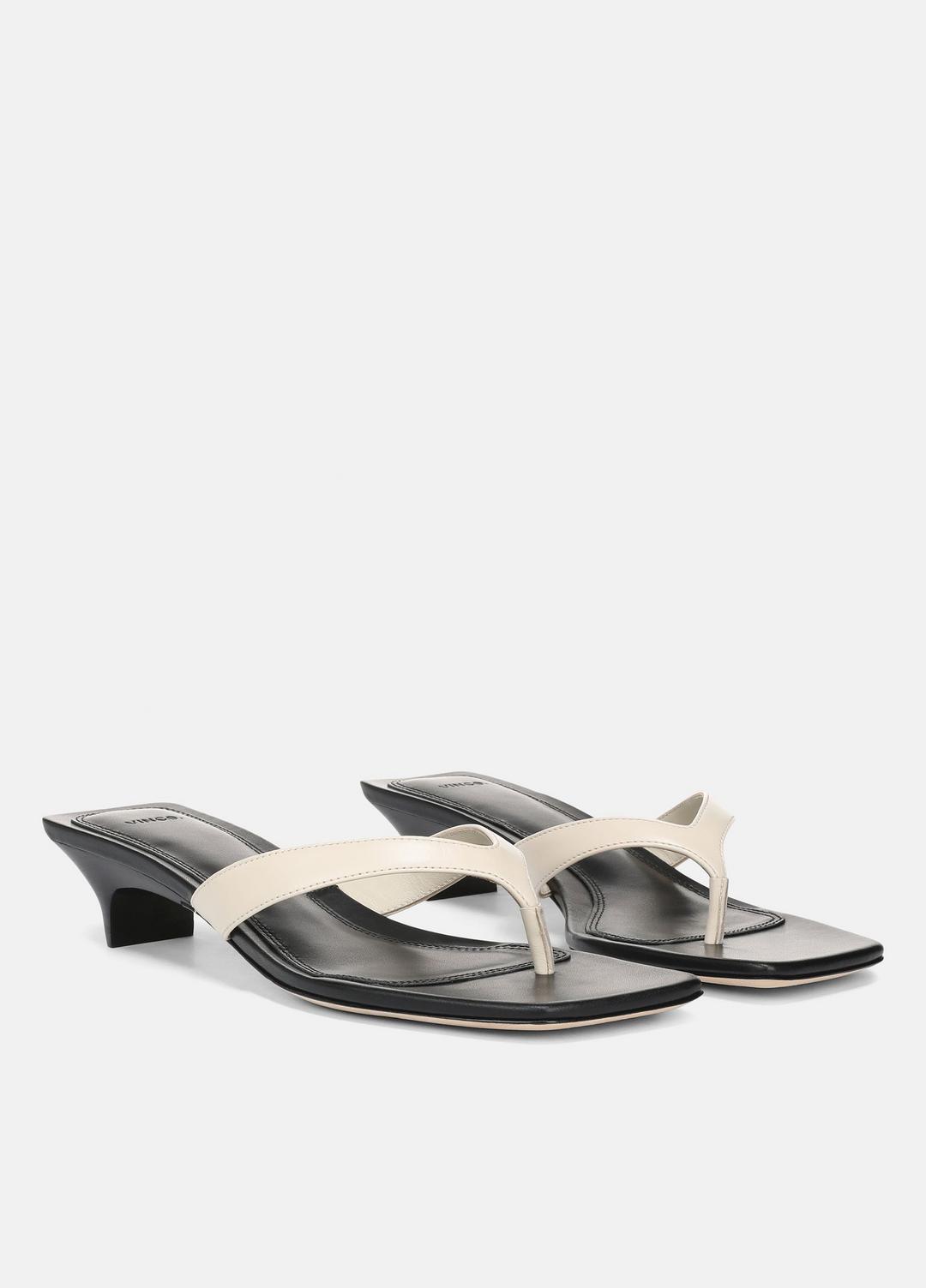 VINCE Women San Juan Leather Heeled Thong Sandal in Heels