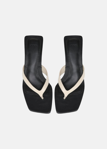 VINCE Women San Juan Leather Heeled Thong Sandal in Heels