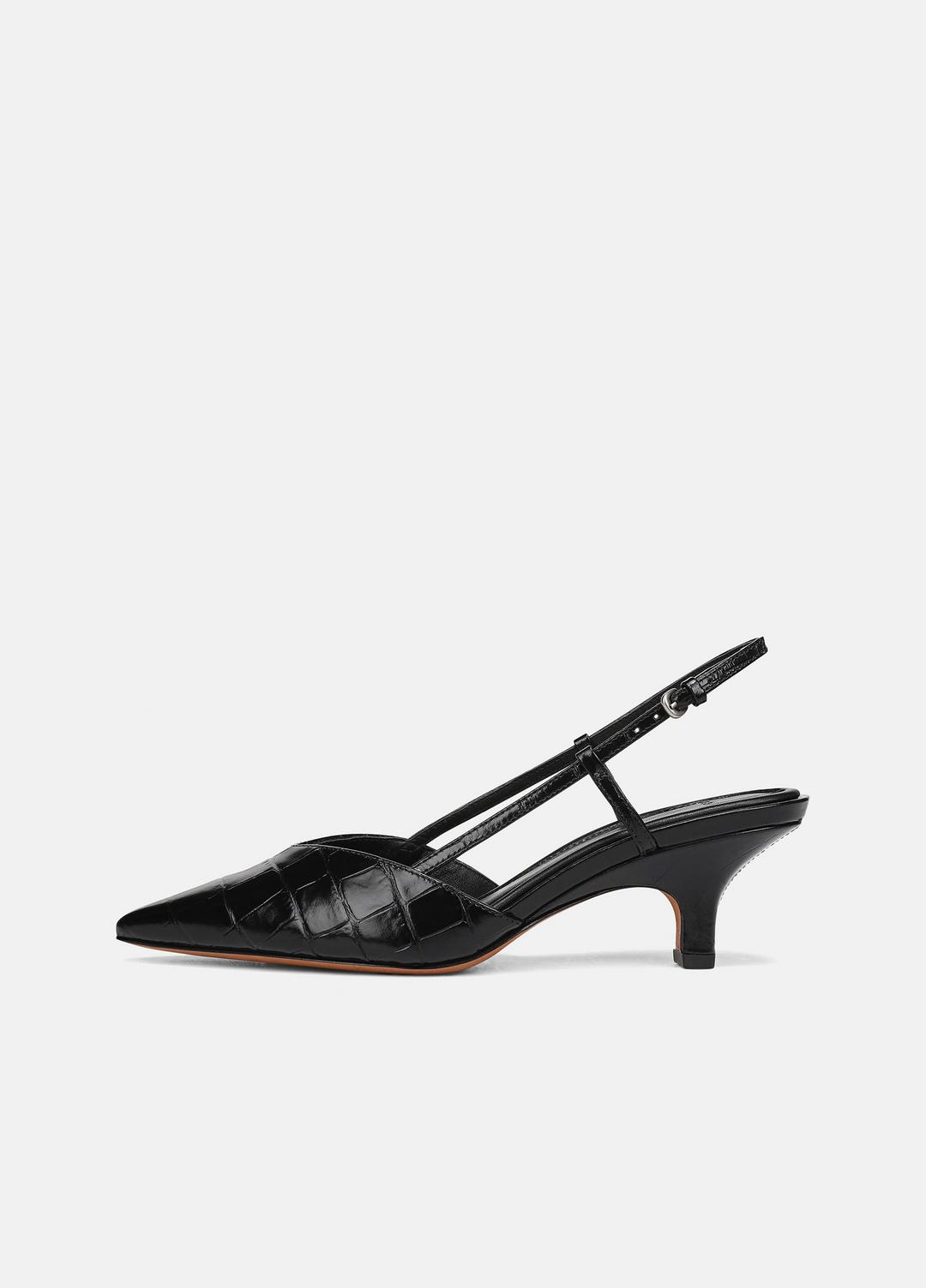 VINCE Women Levvy Croc-Embossed Leather Slingback Heel in Heels