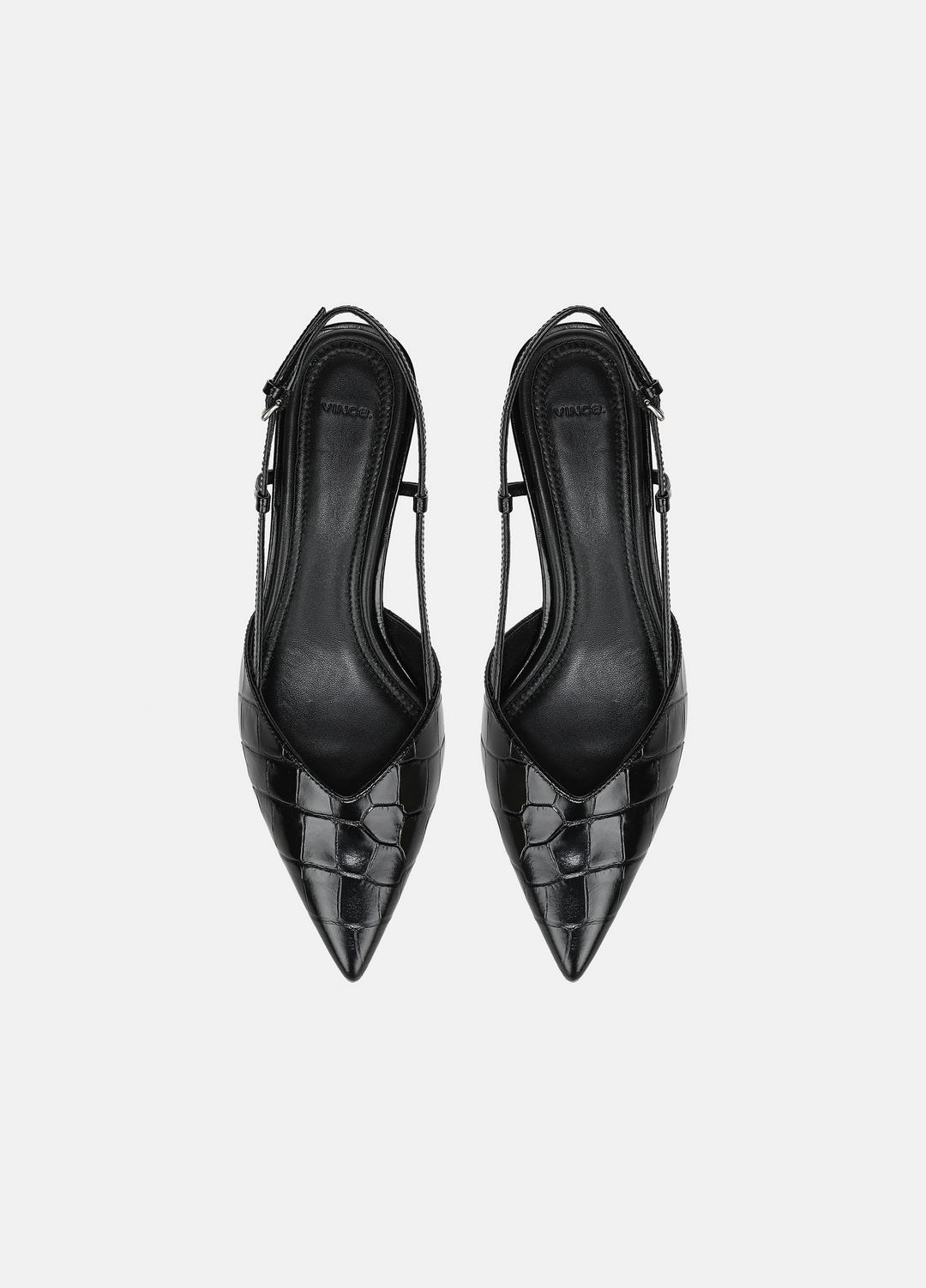VINCE Women Levvy Croc-Embossed Leather Slingback Heel in Heels