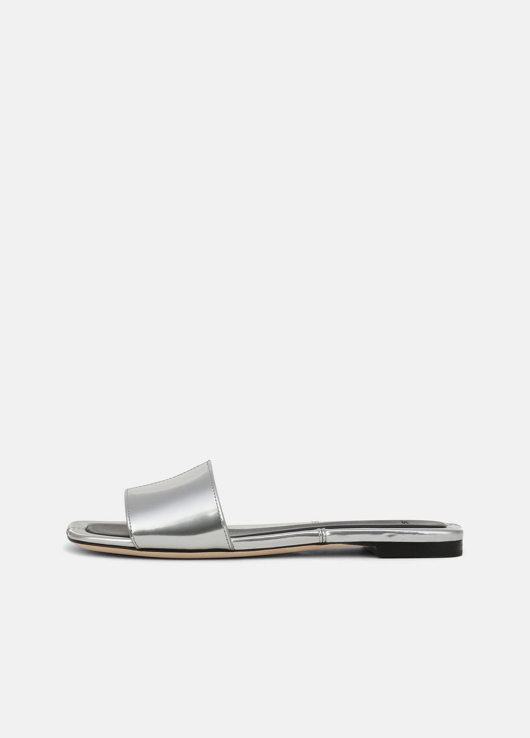 VINCE Women Valeria Metallic Leather Slide Sandal in Sandals