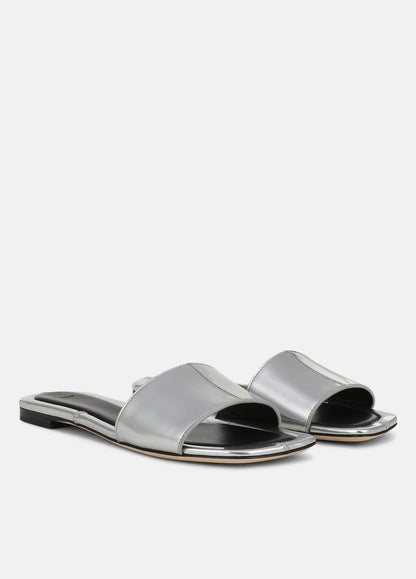 VINCE Women Valeria Metallic Leather Slide Sandal in Sandals