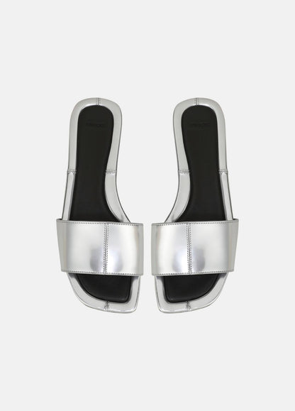 VINCE Women Valeria Metallic Leather Slide Sandal in Sandals