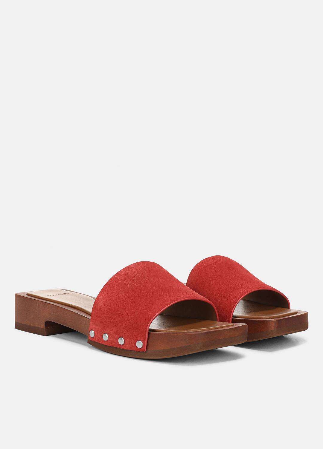 VINCE Women Barbara Leather Slide Sandal in Sandals