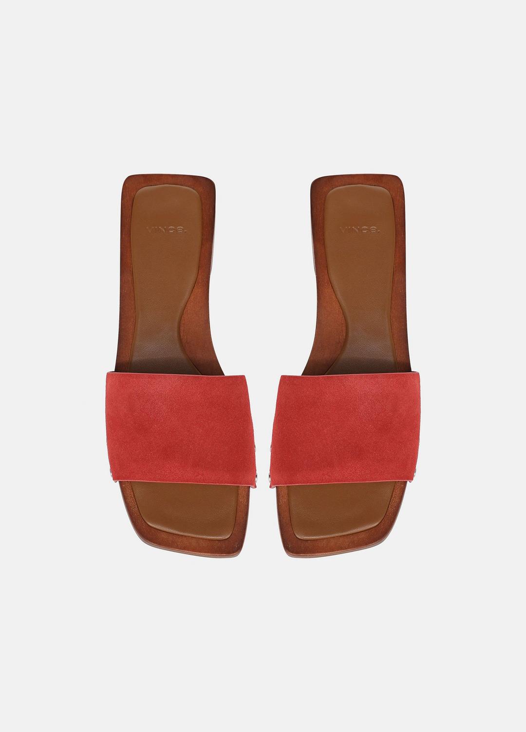 VINCE Women Barbara Leather Slide Sandal in Sandals