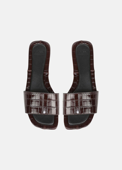 VINCE Women Valeria Croc-Embossed Leather Slide Sandal in Sandals