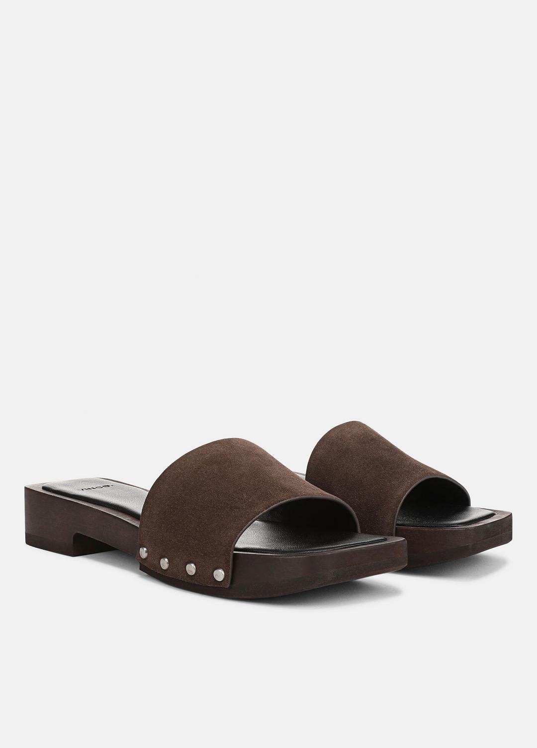 VINCE Women Barbara Leather Slide Sandal in Sandals