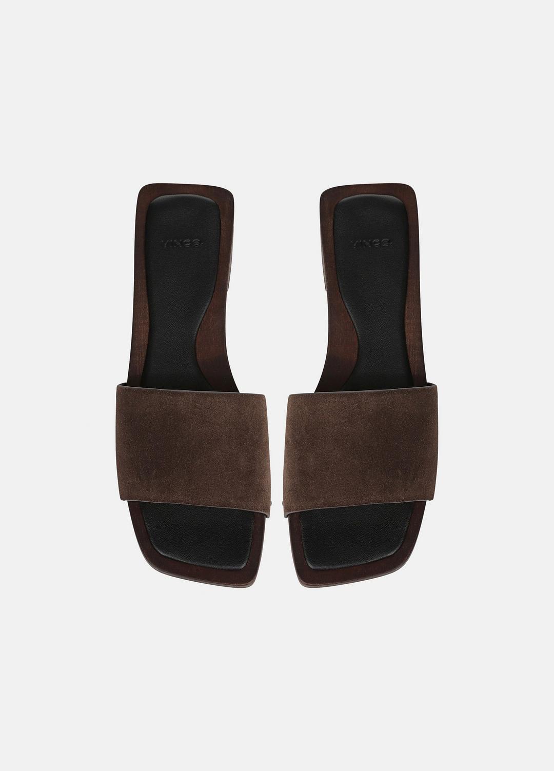 VINCE Women Barbara Leather Slide Sandal in Sandals