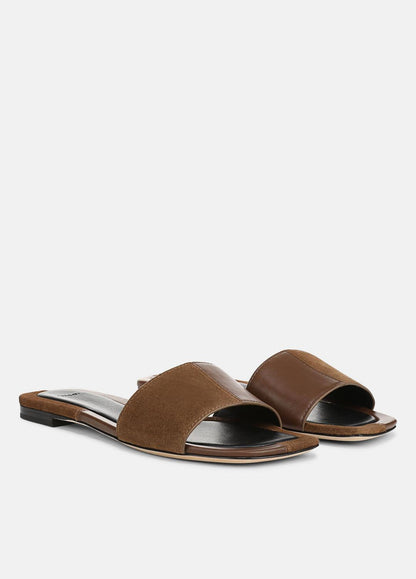 VINCE Women Valeria Leather & Suede Slide Sandal in Sandals