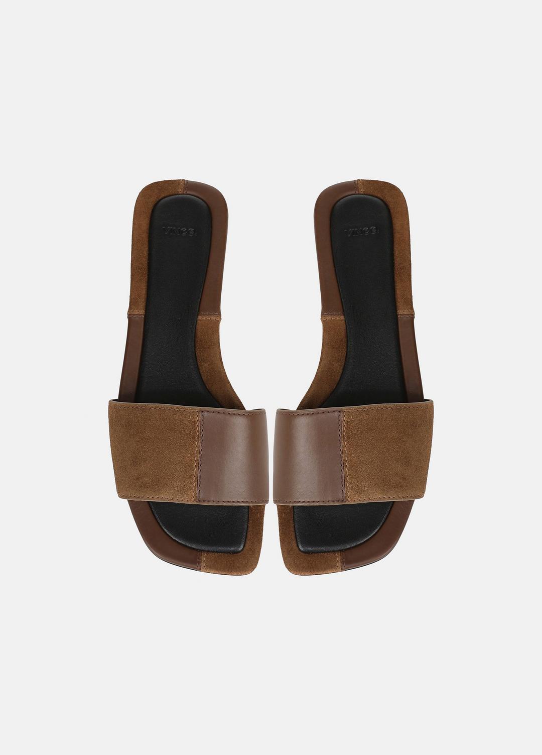 VINCE Women Valeria Leather & Suede Slide Sandal in Sandals